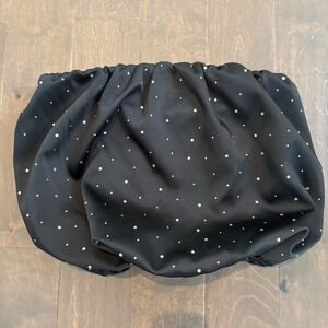 Zara Rhinestone Bubble Tube Top Y2K Medium Black Strapless Sparkly Party Club
